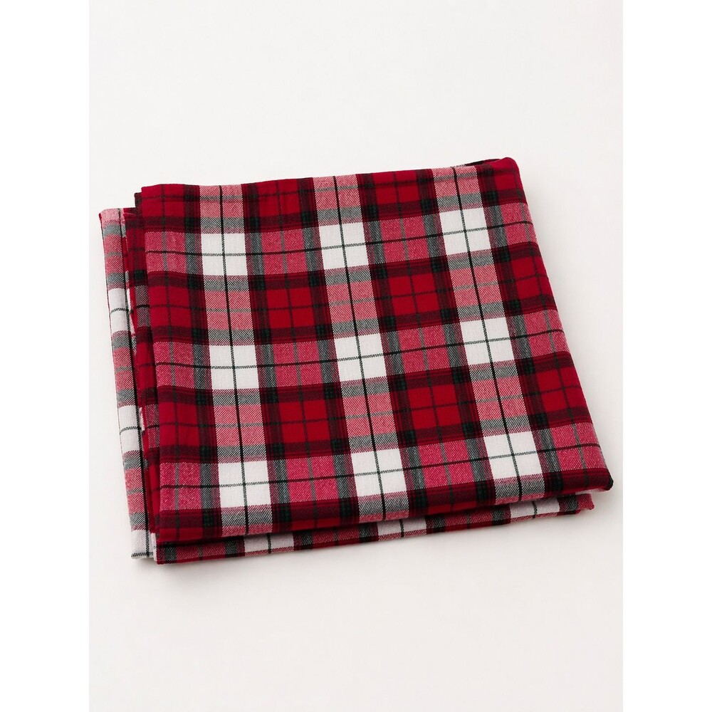 Sur La Table Plaid Tablecloth Square 70x70" 100% Cotton Holiday Preppy Classic